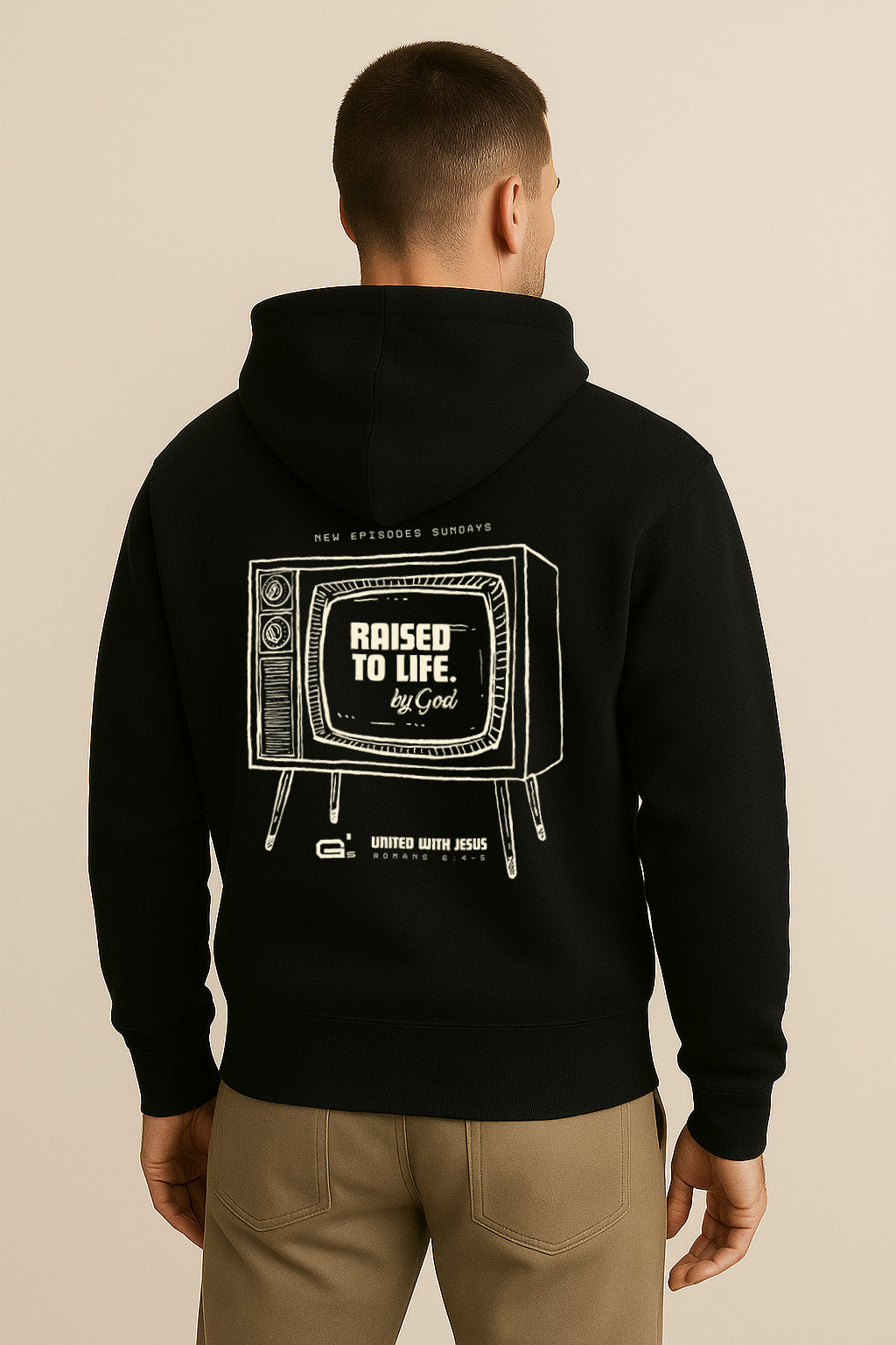 RAISED TO LIFE Hoodie Black