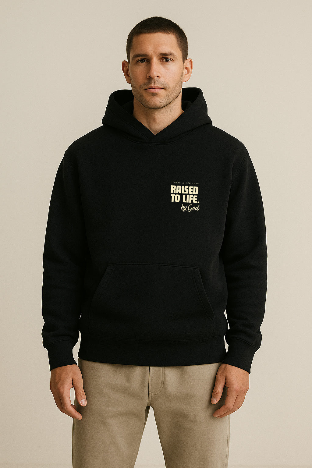 RAISED TO LIFE Hoodie Black