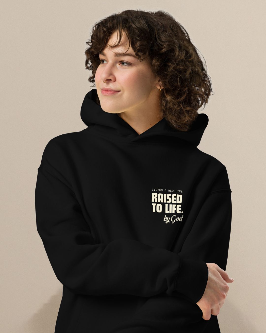 RAISED TO LIFE Hoodie Black