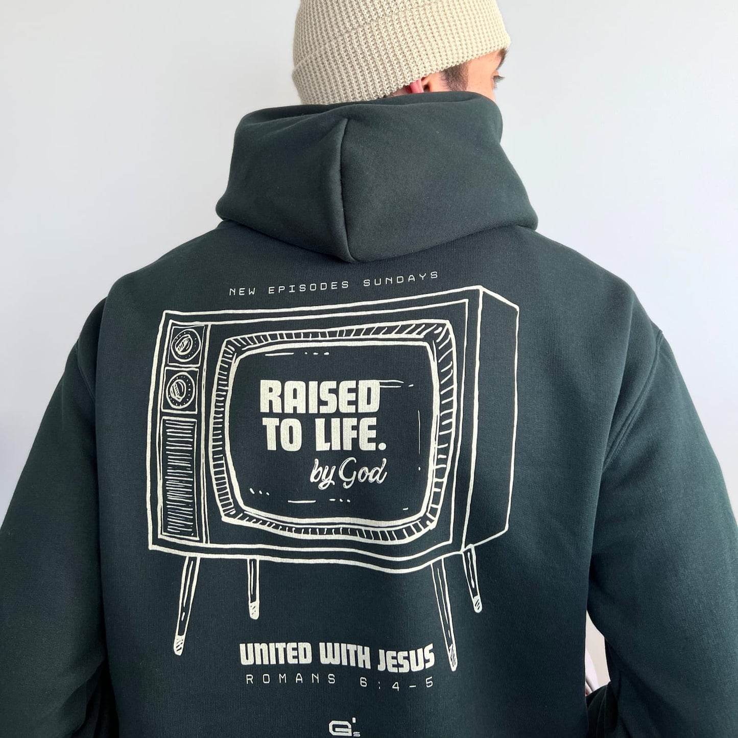 RAISED TO LIFE Hoodie Pine Green