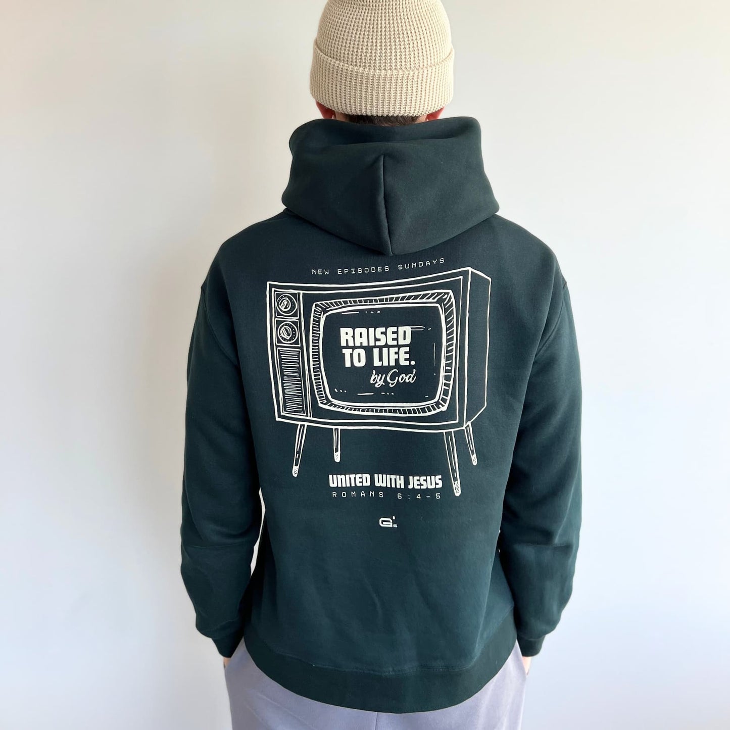 RAISED TO LIFE Hoodie Pine Green