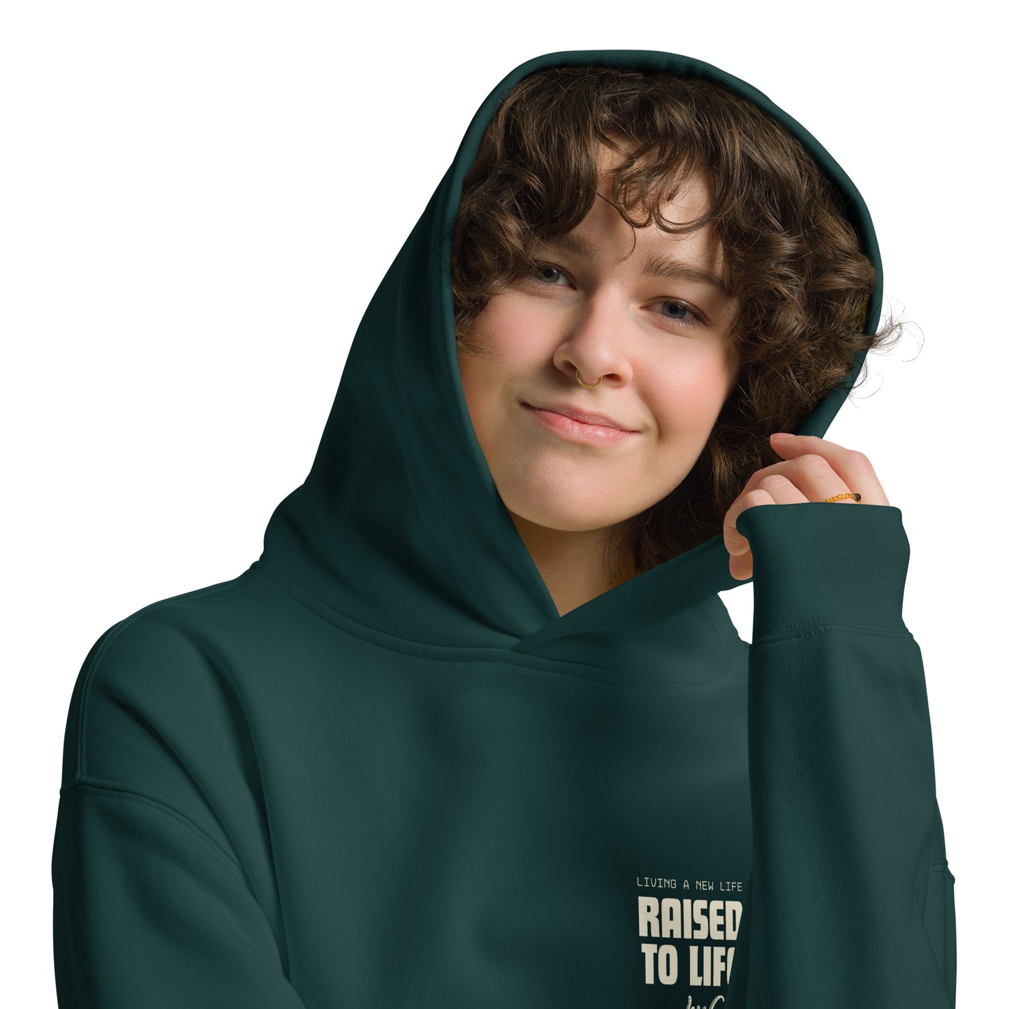 RAISED TO LIFE Hoodie Pine Green