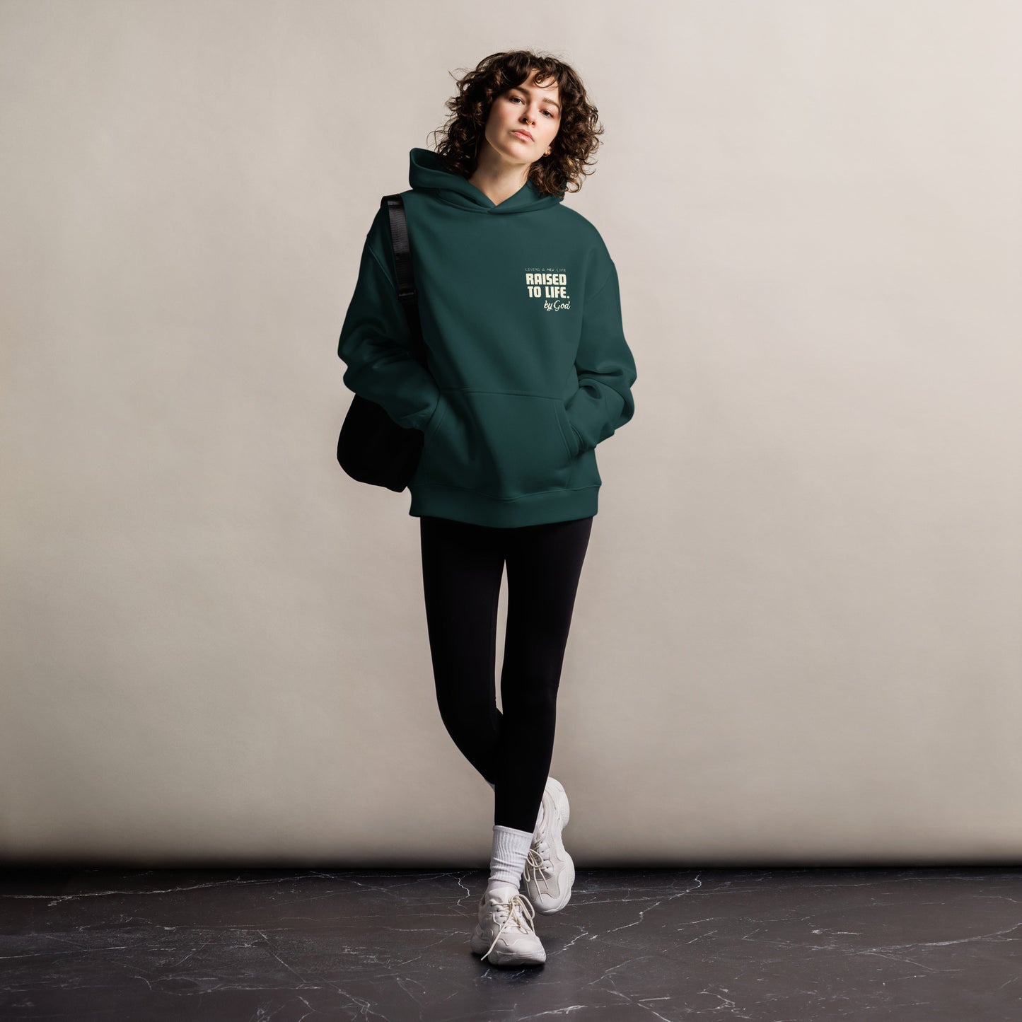 RAISED TO LIFE Hoodie Pine Green